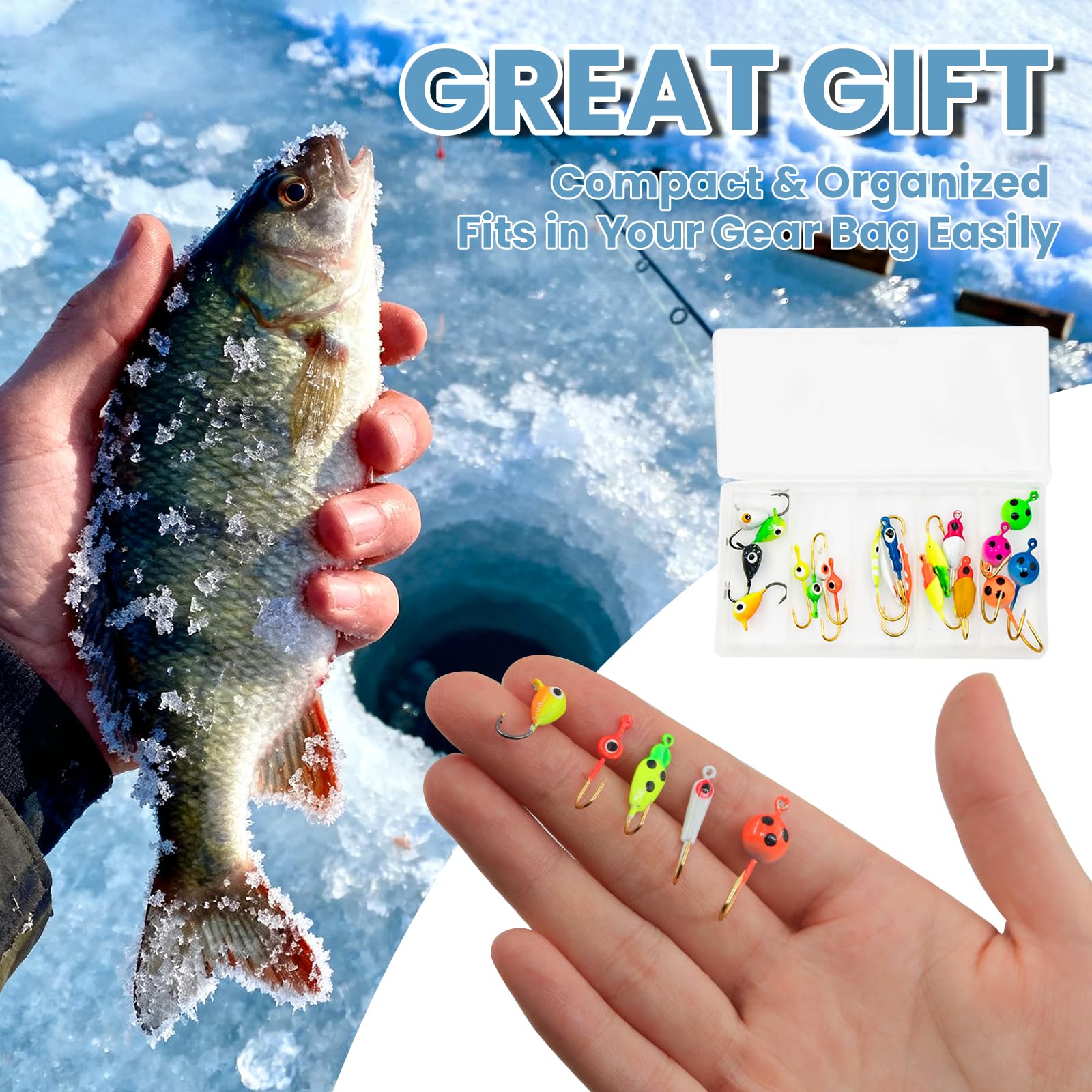 Natufish Glow Ice Fishing Jigs kit image 6