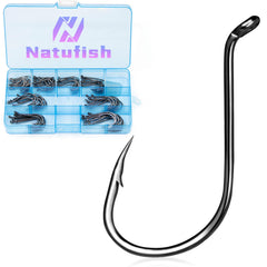 Natufish octopus hooks kit with eight sizes in a tray