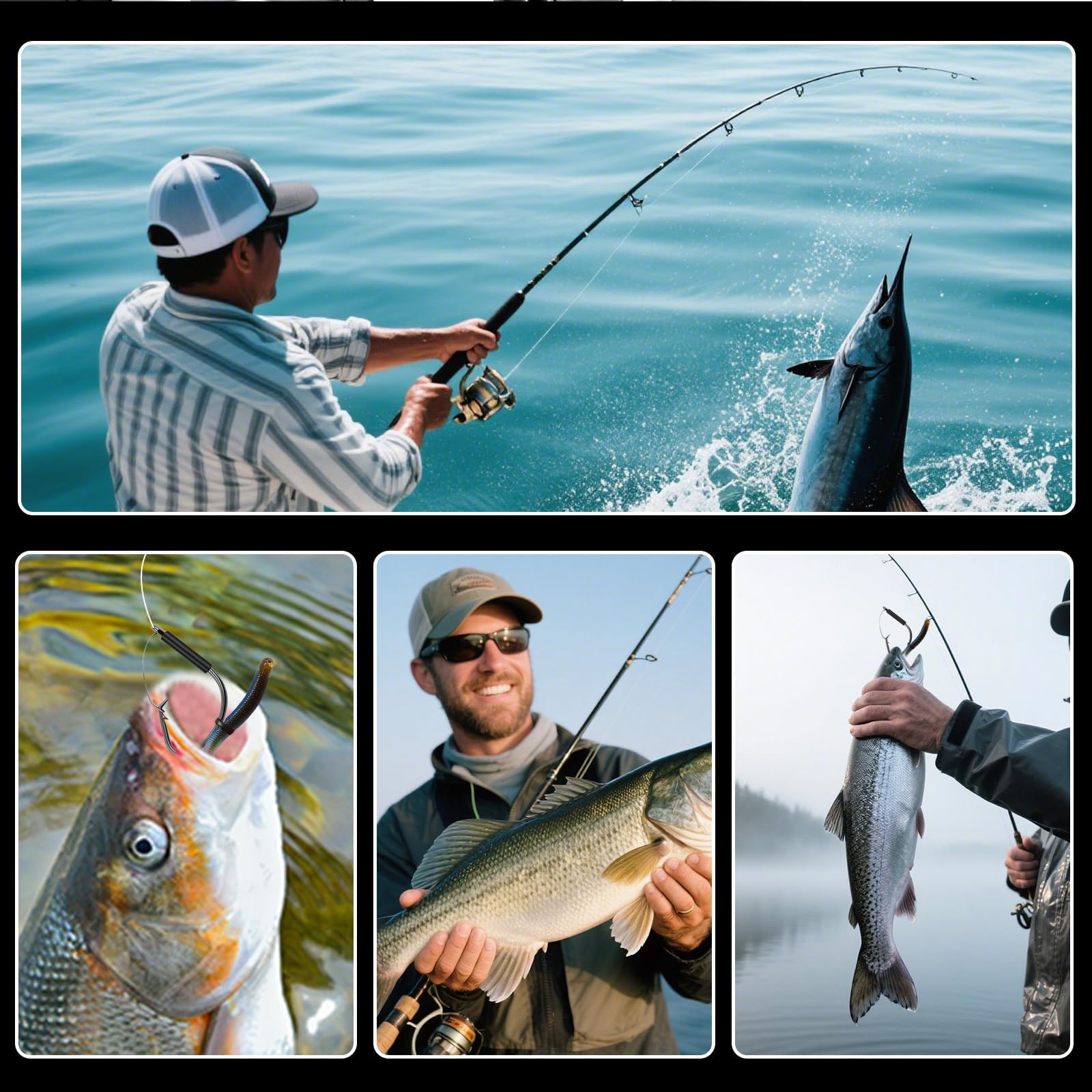 Pack of 25 durable weedless hooks for fishing adventures