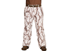 Natural Gear camo snow pants with zippered legs for easy on-off and layering.