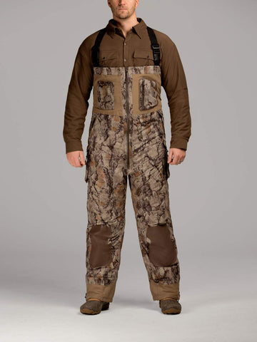 Natural Gear duck hunting bib overalls side view highlighting cargo pockets