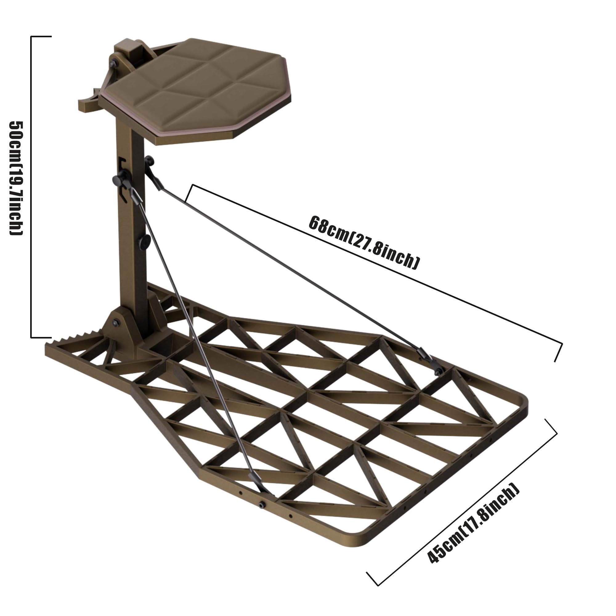 NatureBlend hang-on stand adjustable seat and platform for uneven trees.