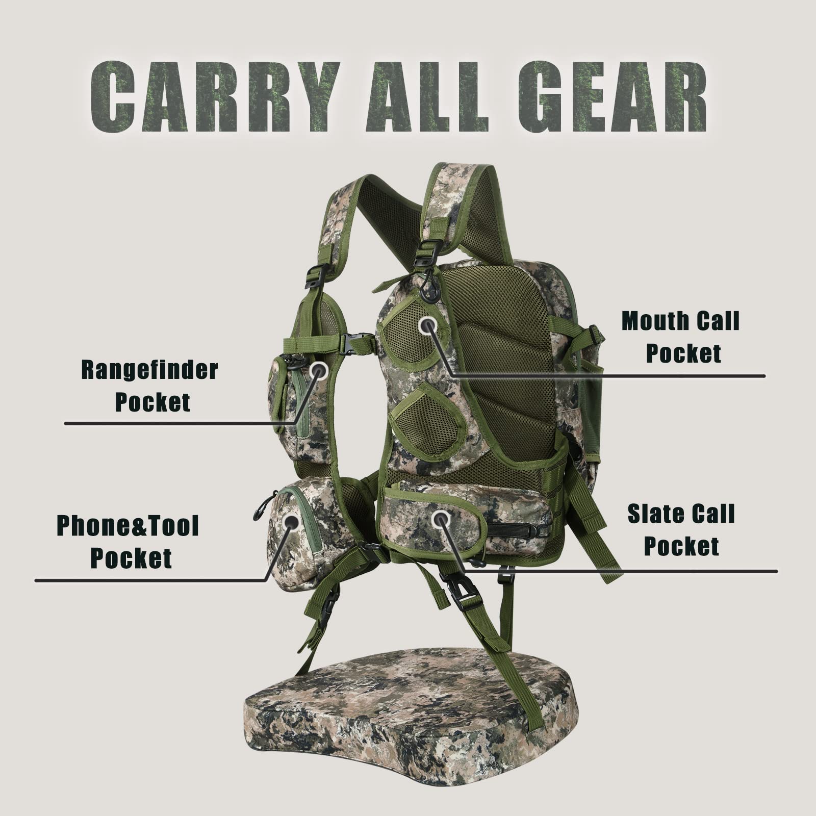 NatureBlend Turkey Vest multi-pocket organization with easy access to calls and gear