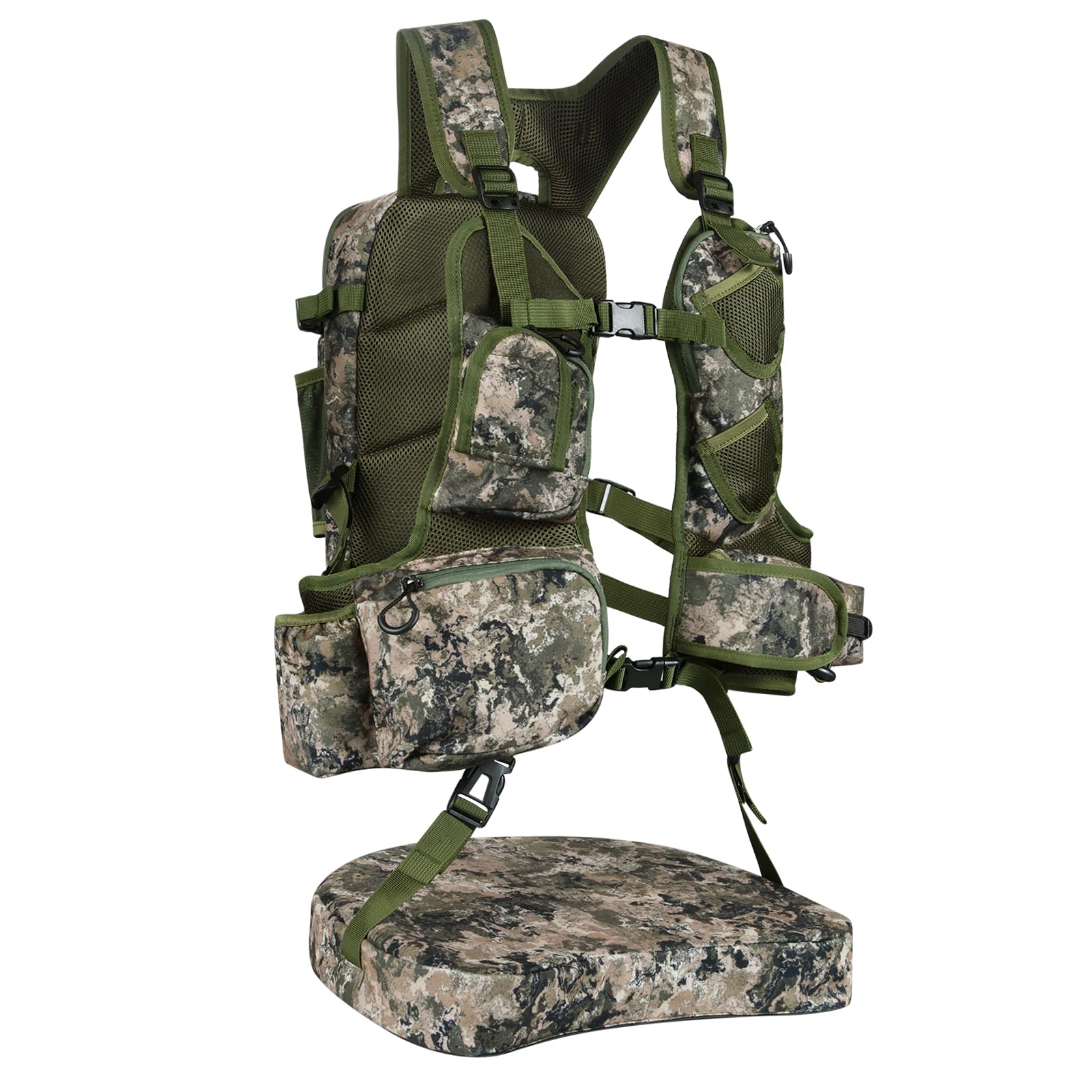 NatureBlend Turkey Vest seat cushion close-up showing silent, comfy seating for hunts