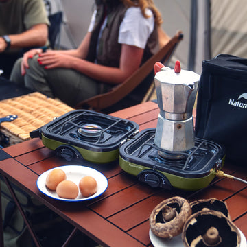 Naturehike 2-burner folding stove open ready for outdoor cooking