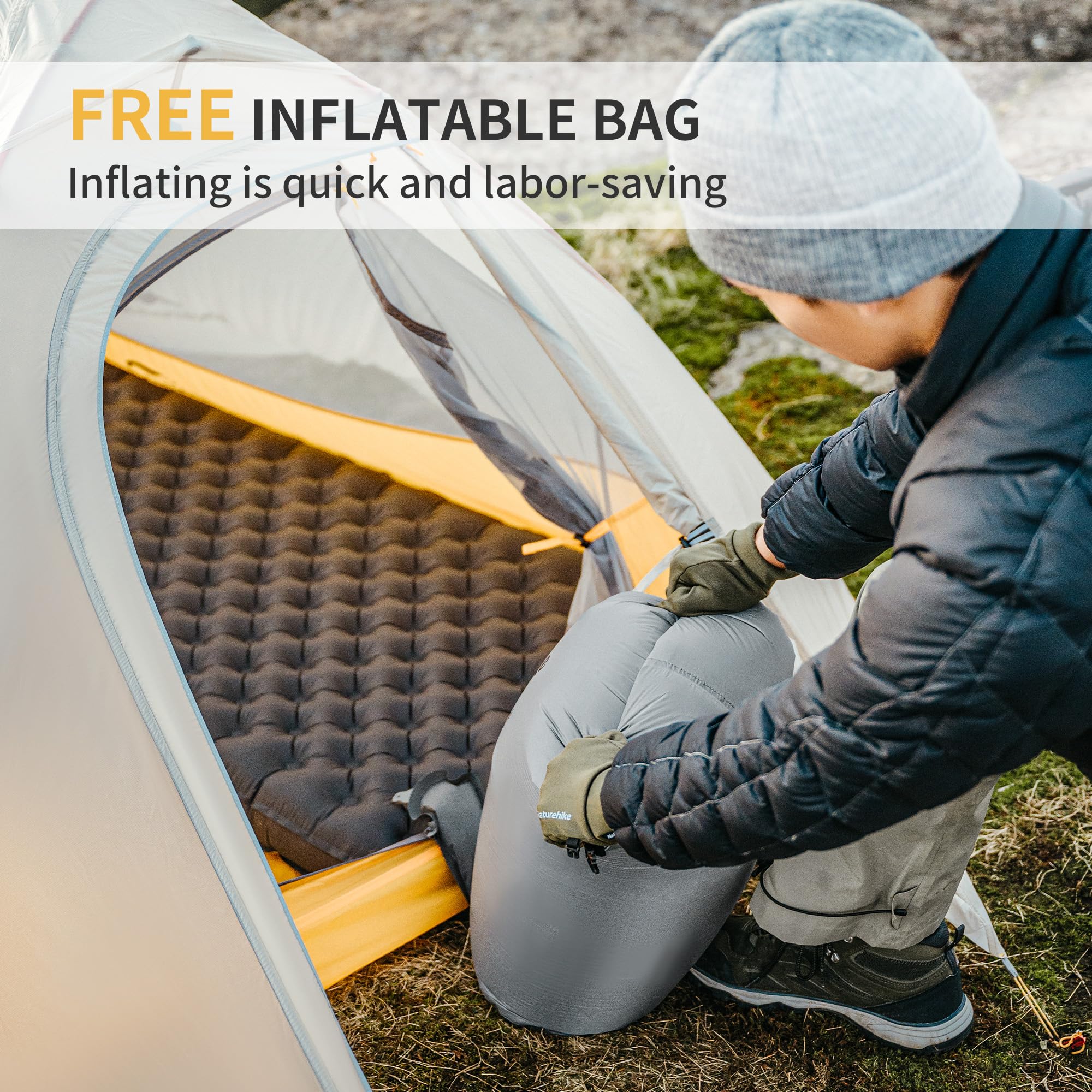Naturehike ultralight sleeping pad eight-layer aluminum insulation section emphasizes enhanced warmth