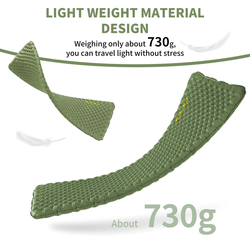 Naturehike 25oz sleeping pad with 20D nylon TPU surface demonstrates durability.