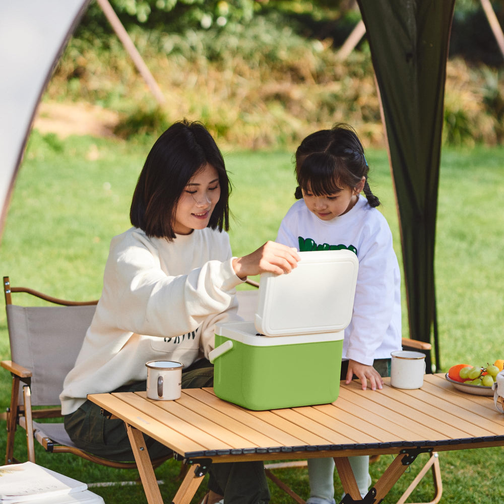 Naturehike picnic setup shows versatile chair-table use beside a sunny blanket