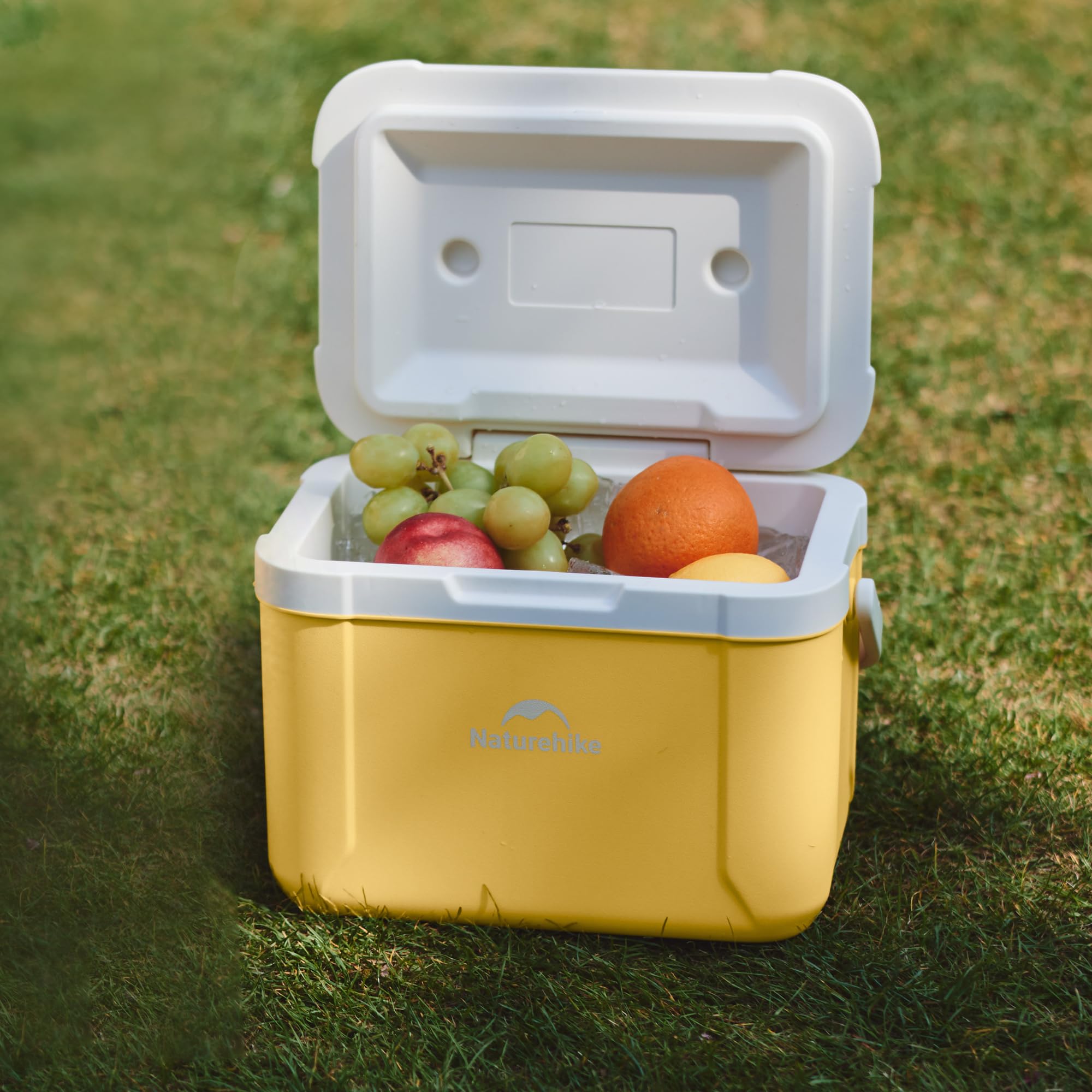 Naturehike 5.3 QT hard cooler with ice packs, ready for road trips.