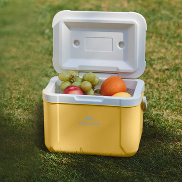 Naturehike 5.3 QT hard cooler with ice packs, ready for road trips.