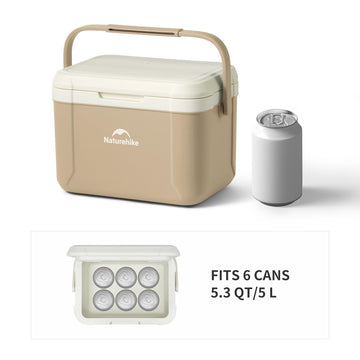 Naturehike 5.3 Qt hard cooler open lid interior displays food-grade lining for safe storage
