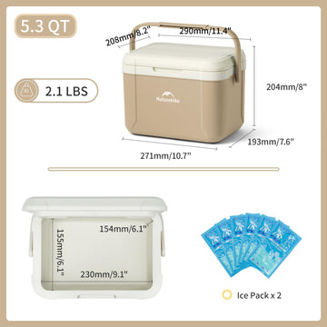 Naturehike 5.3 Qt hard cooler used as seat or small table option