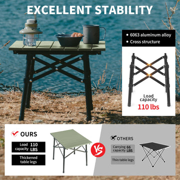 Naturehike aluminium 6063 table durable, corrosion resistant for outdoor use