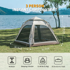 Naturehike Ango interior spacious view shows comfortable three-person headroom