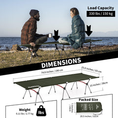 Naturehike ArmyWild cot aluminum frame emphasizes rugged strength for rugged outdoor adventures
