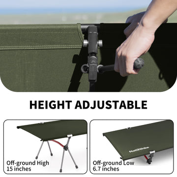 Naturehike ArmyWild cot quick setup demonstrates fast locking system for effortless camping setup