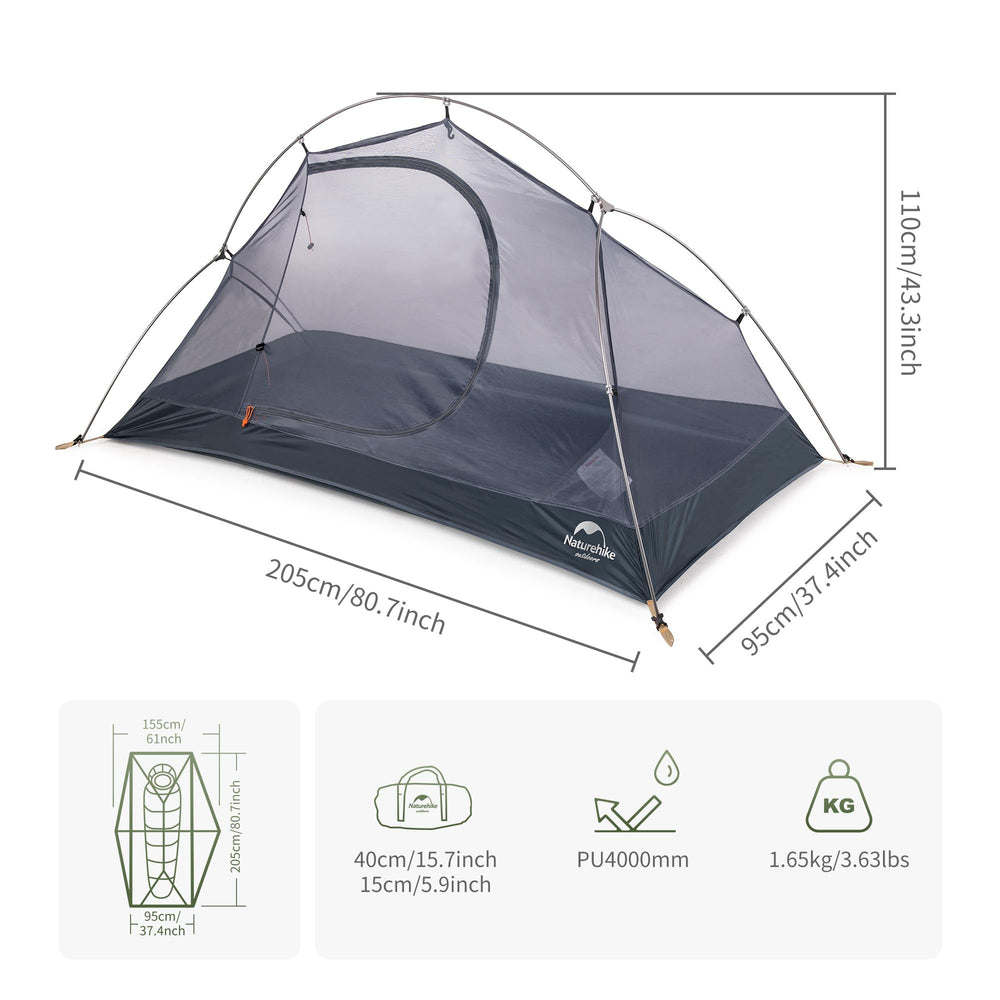 Naturehike bikepacking double-layer ventilation promotes airflow and reduces condensation.