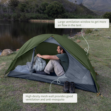 Naturehike bikepacking roomy interior provides headroom for comfortable seating.