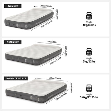 Naturehike compact king airbed showing portable size for camping