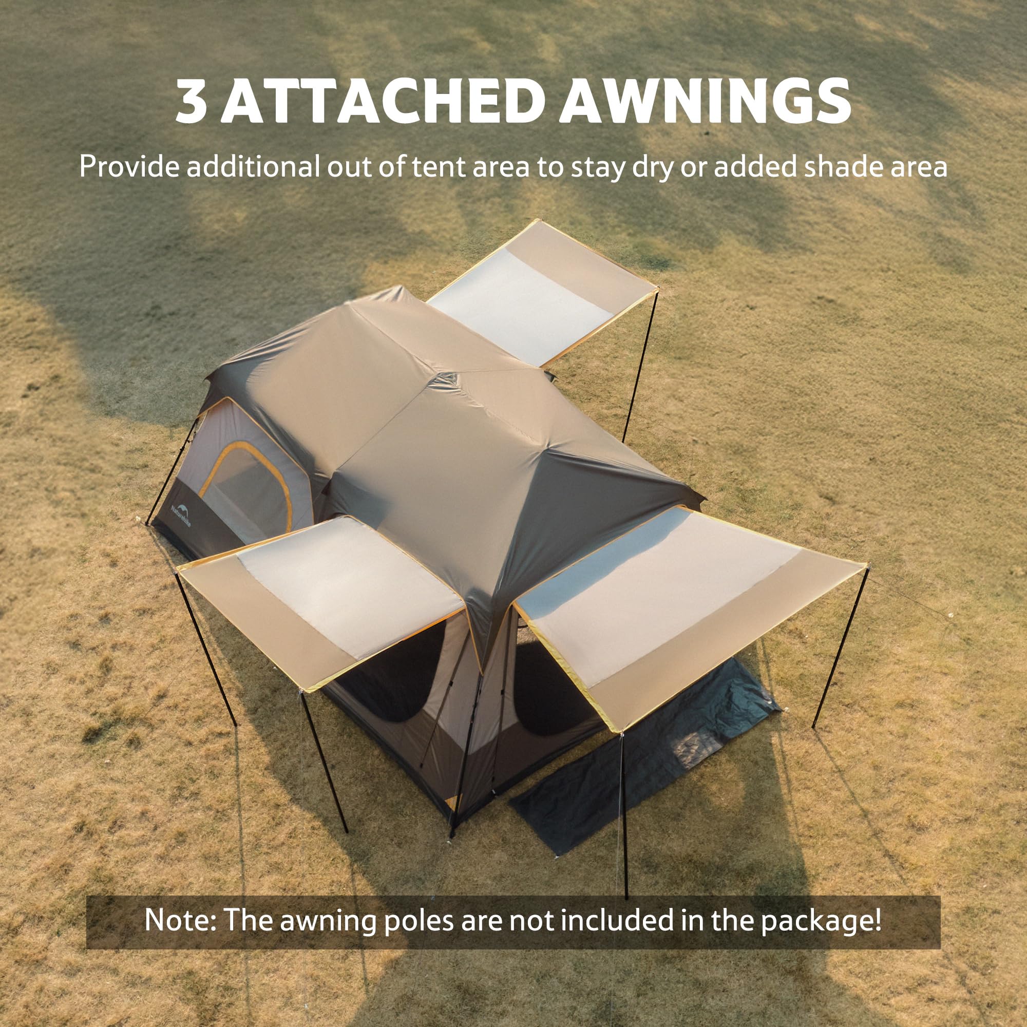 Naturehike Cape tent waterproof coating protects against rain and wind