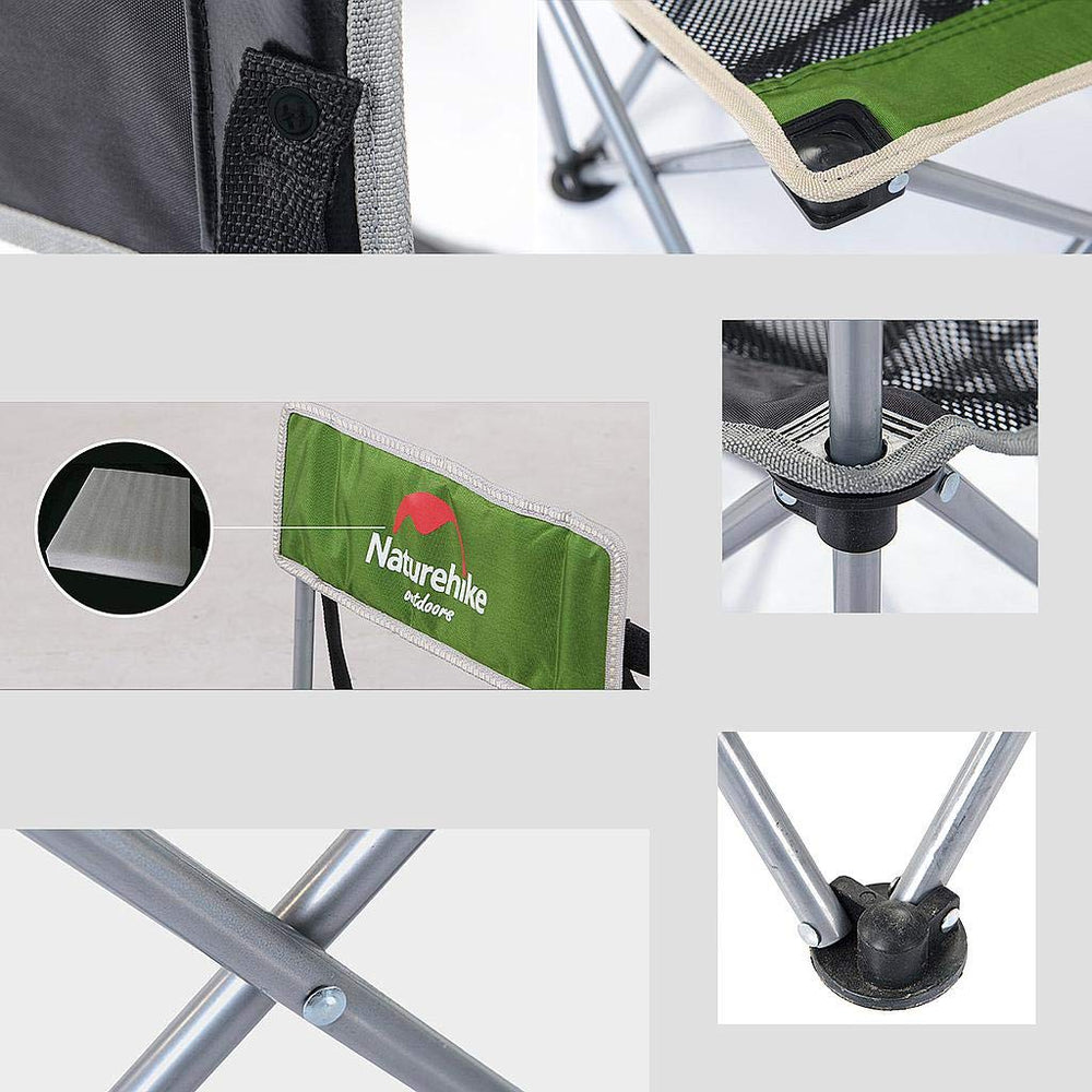 Naturehike chair with non-slip feet on varied ground