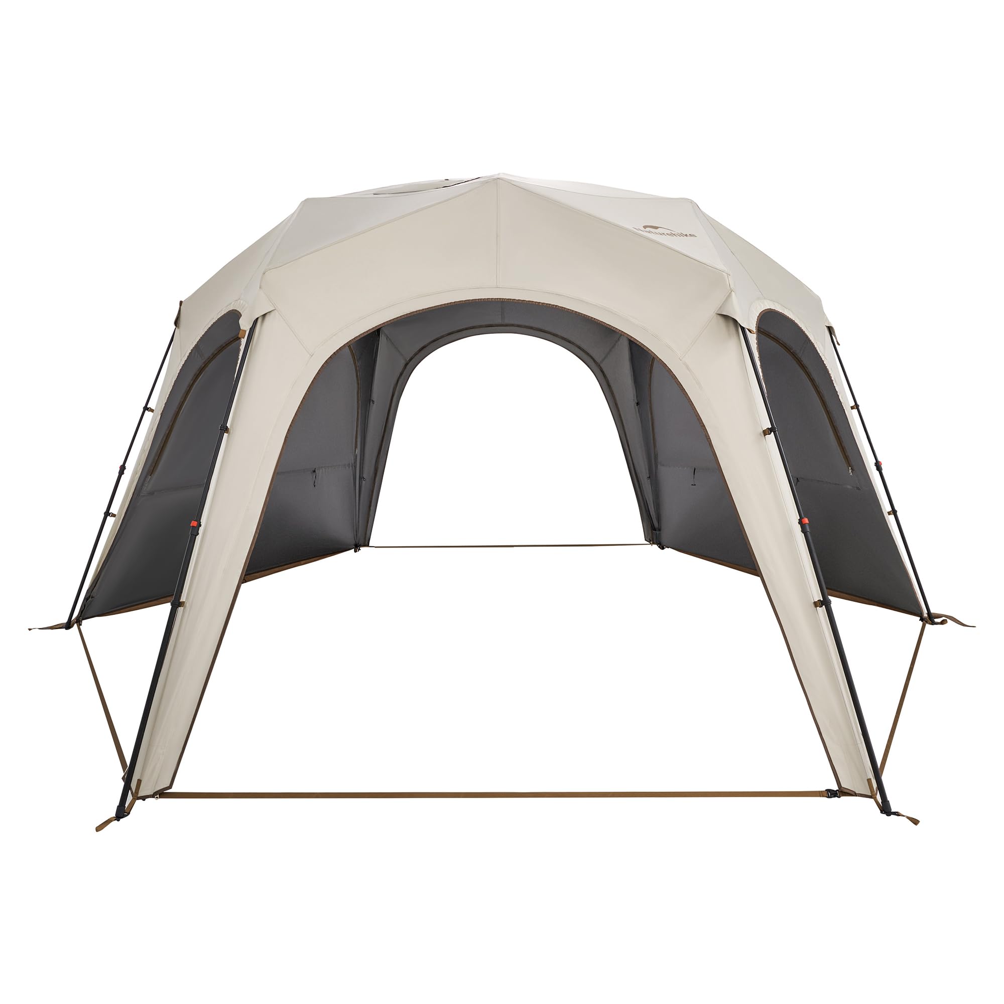Naturehike Cloud Boundar hexagonal gazebo front view showing spacious 151 sq ft area for gatherings