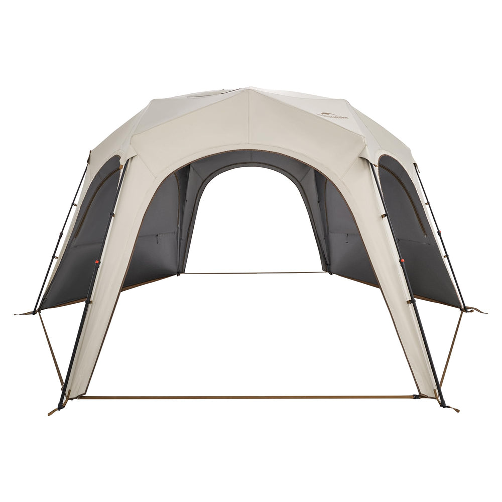 Naturehike Cloud Boundar hexagonal gazebo front view showing spacious 151 sq ft area for gatherings