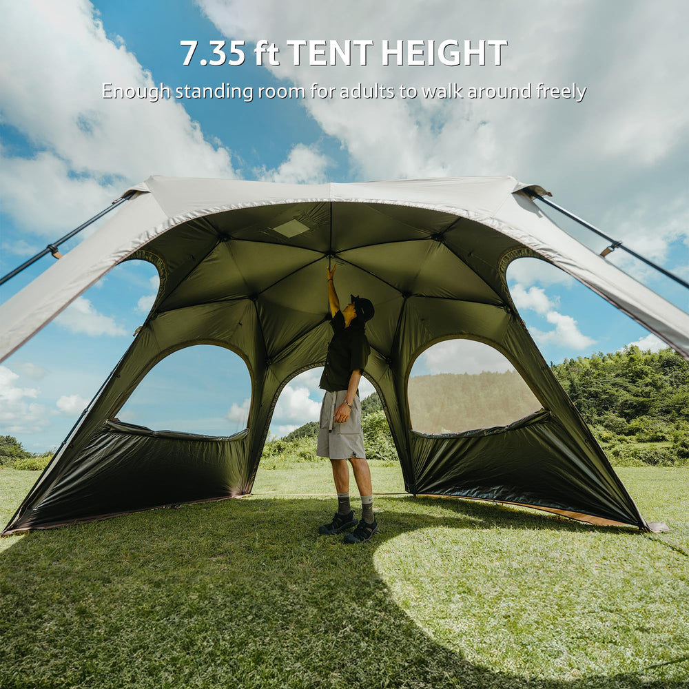Naturehike Cloud Boundar hexagonal gazebo with pre-attached poles enabling quick setup