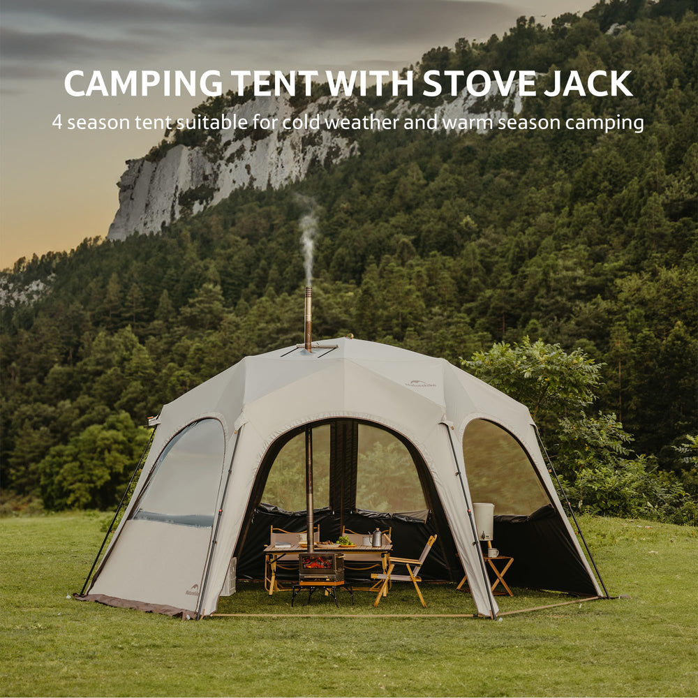 Naturehike Cloud Boundar hexagonal gazebo with stove jack for warmth during camping