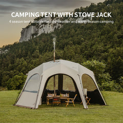 Naturehike Cloud Boundar hexagonal gazebo with stove jack for warmth during camping