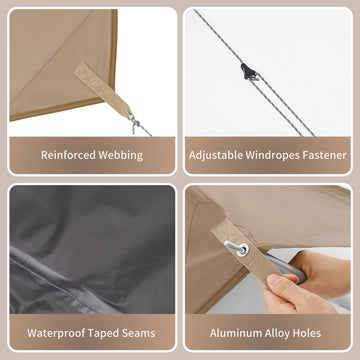 Naturehike Cloud Skies portable rain shelter neatly packed in a carry bag.
