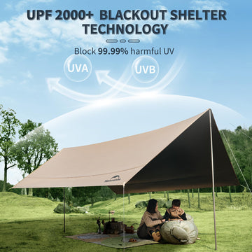 Naturehike Cloud Skies UPF2000+ sun shelter blocks strong UV