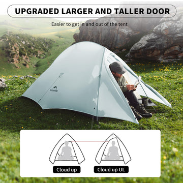 Naturehike Cloud-Up 1P aluminum poles reinforce wind-ready setup