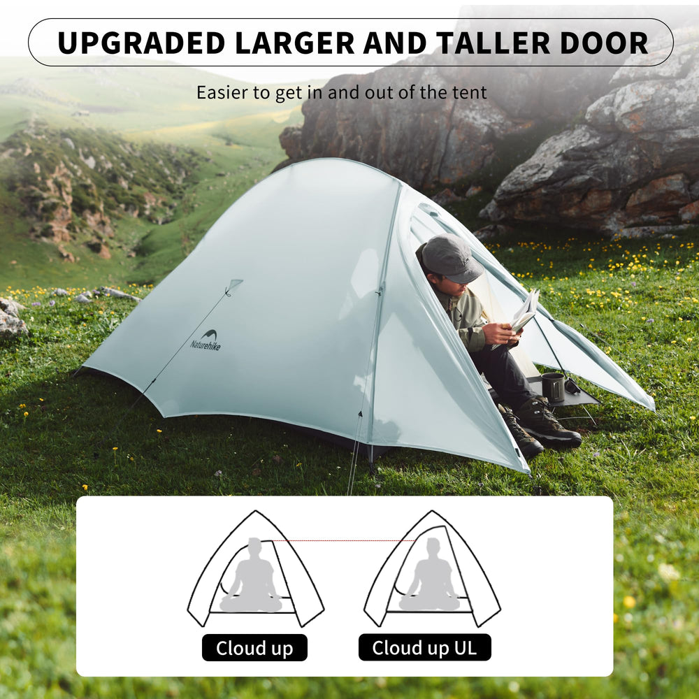 Naturehike Cloud-Up 1P aluminum poles reinforce wind-ready setup