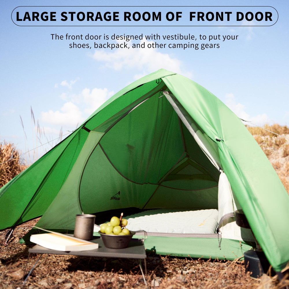 Naturehike Cloud-Up 1P pitched in a campsite demonstrates quick shelter for campers.