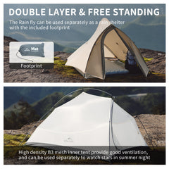 Naturehike Cloud-Up 1P tent packed size demonstrates ultralight portability for hikers and cyclists.