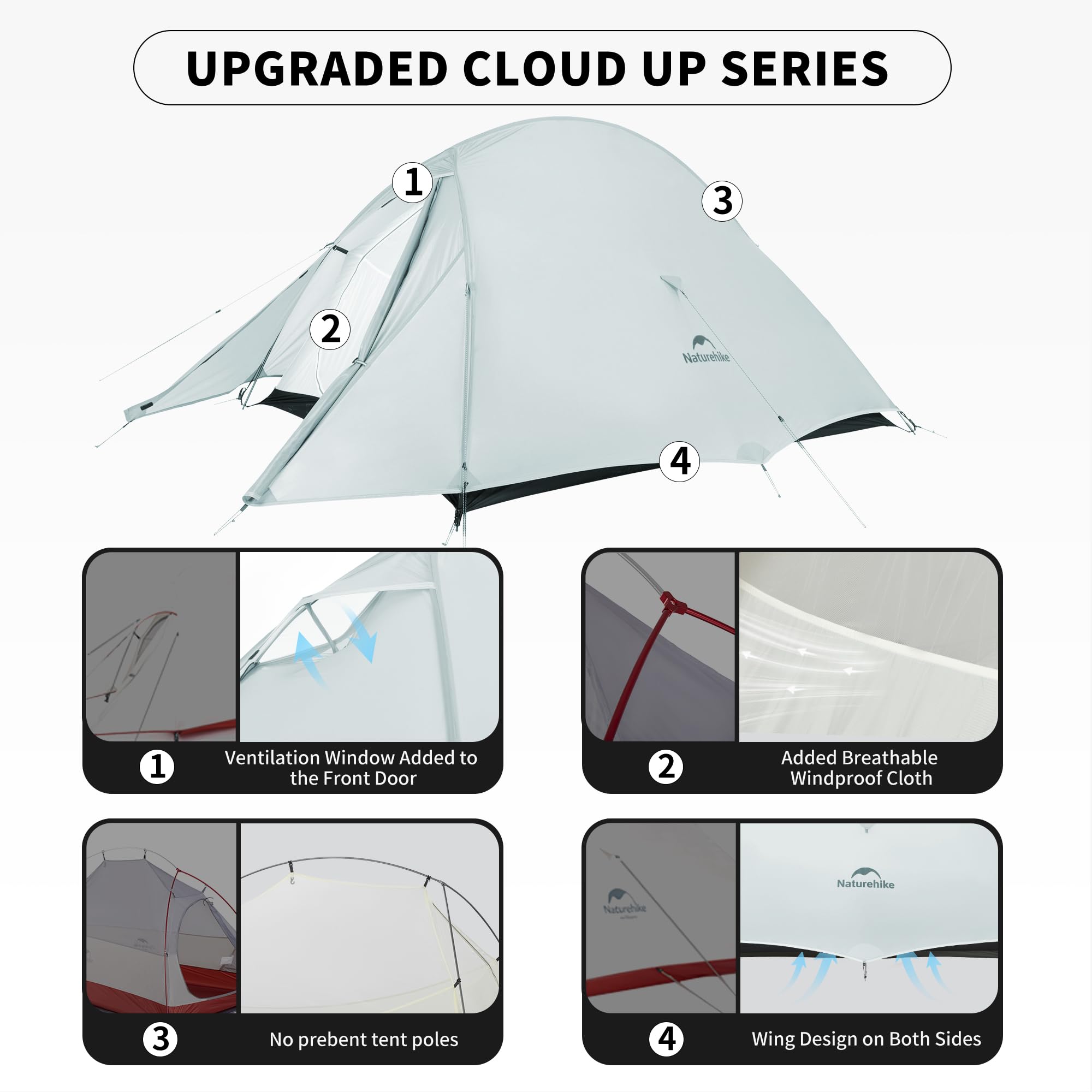 Naturehike Cloud-Up 1P tent in bag with stakes