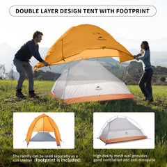Naturehike Cloud-Up 1P tent with footprint demonstrates quick ground protection and extended gear life.