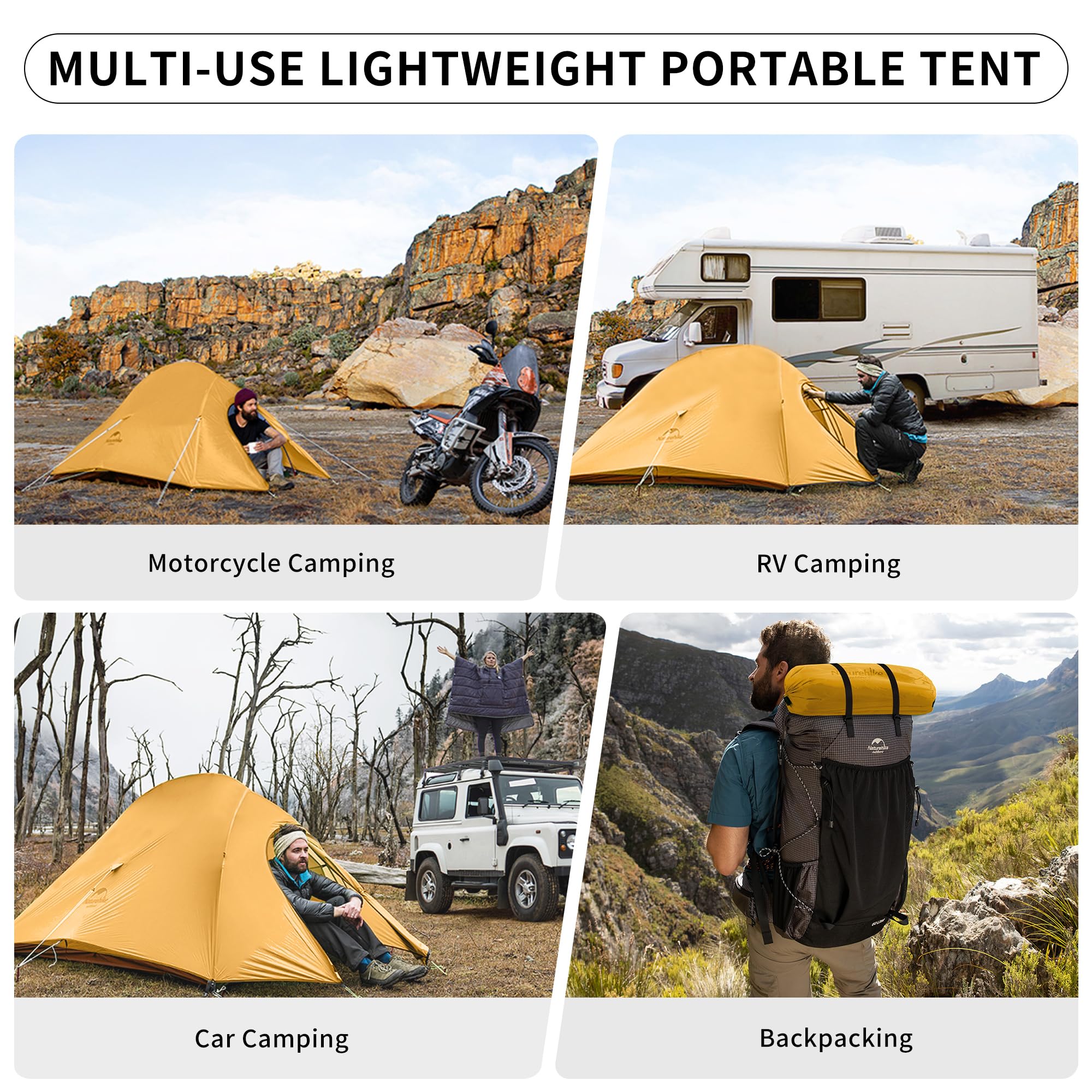 Naturehike Cloud-Up 2-person tent rain fly used as sun shelter in fair weather