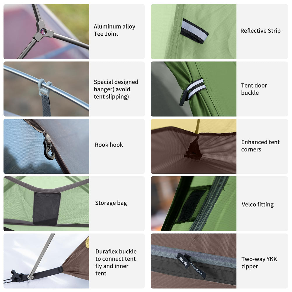 Naturehike Cloud-Up quick setup guides streamline first pitch.