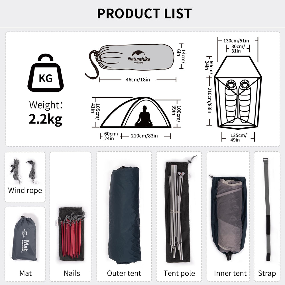 Naturehike Cloud-Up 3 Person Tent double-layer ventilation aids airflow and reduces condensation