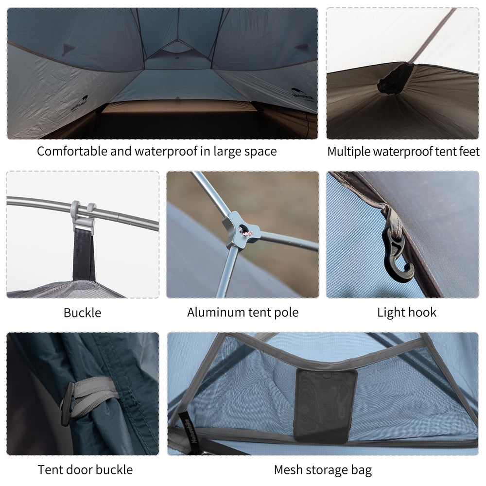 Naturehike Cloud-Up 3 Person Tent lightweight and compact for easy backpacking