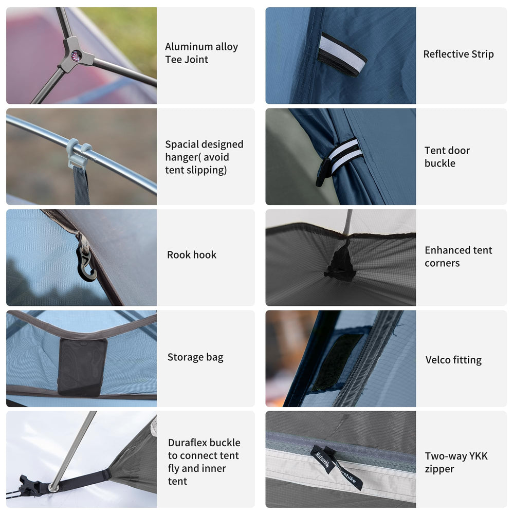 Naturehike Cloud-Up all-in-one-package communicates complete camping setup for travel light.