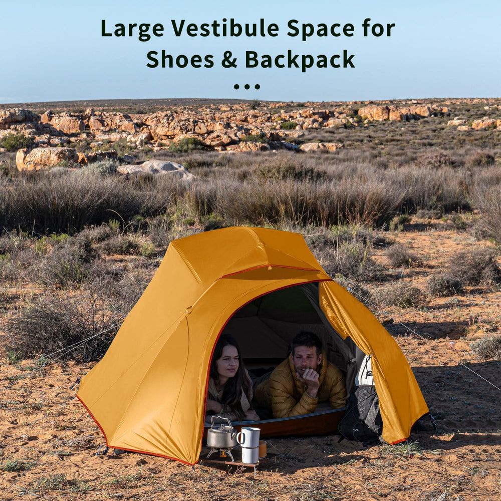 Naturehike Cloud-Up aluminum poles provide sturdy support in windy conditions.