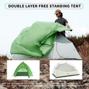 Naturehike Cloud Up Base footprint included provides ground protection during use