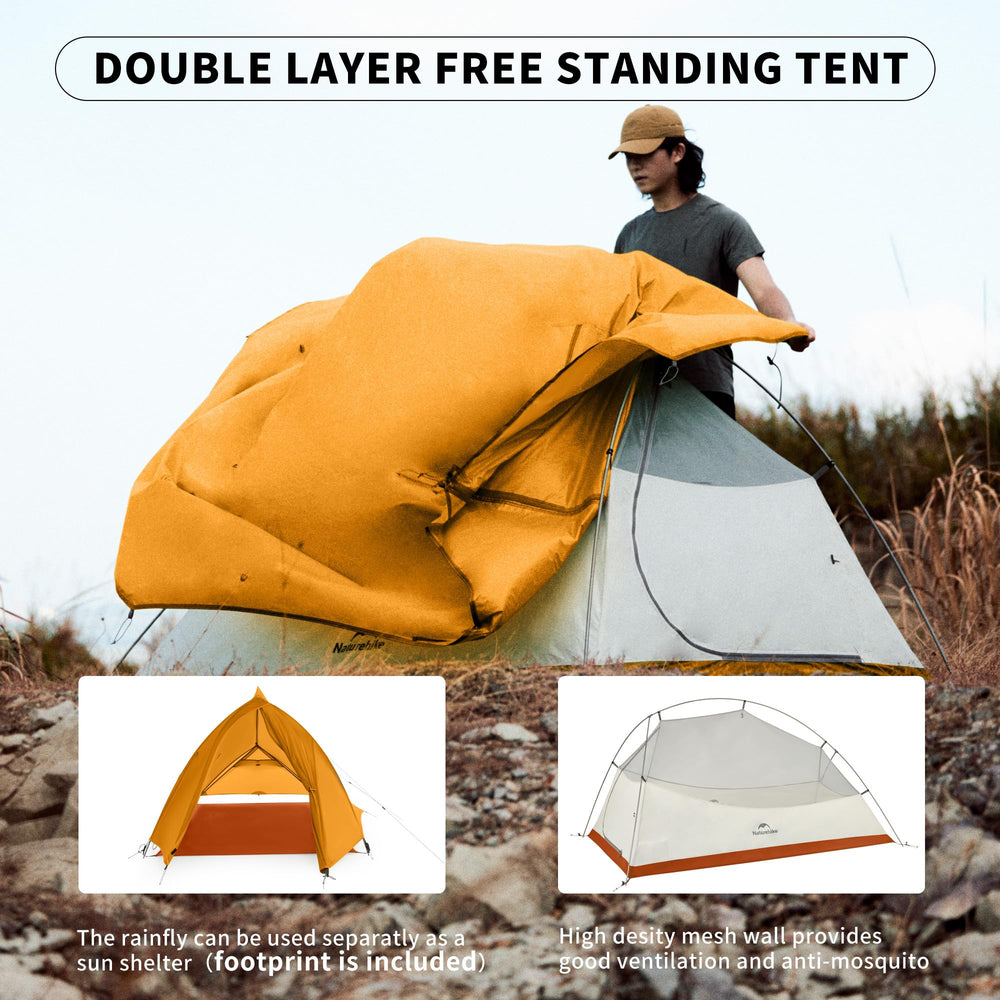 Naturehike Cloud Up Base rainfly with vestibule demonstrates sun shelter versatility
