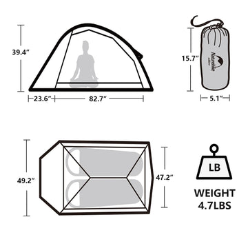 Naturehike Cloud Up footprint included to protect floor and extend tent life.