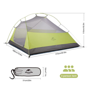 Naturehike Cloud-Up footprint included protects tent floor during trips.