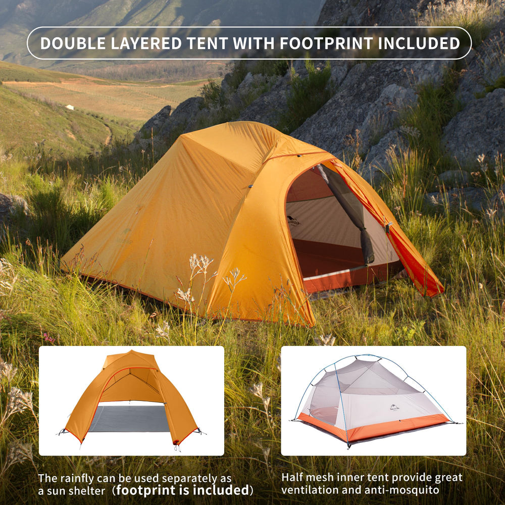 Naturehike Cloud-Up footprint included simplifies setup and protects the tent floor.