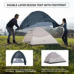 Naturehike Cloud-Up footprint included ensures quick setup and protected tent floor.